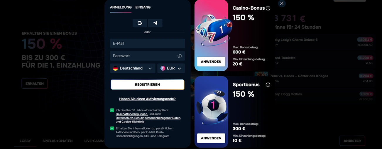 Gizbo Casino Freispiele für neue Spieler
